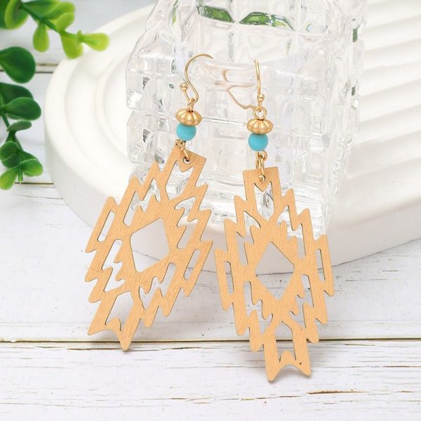 Wholesale Bohemian Hollow Wood Diamond Earrings Online