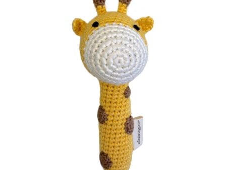 Handmade Crochet Teething Stick Rattle - Giraffe Cheap