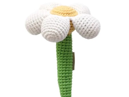 Handmade Crochet Teething Stick Rattle - Flower Discount