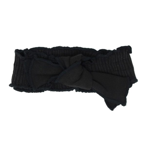 Ribbed Smocked Headband Black Online Hot Sale