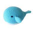 Handmade Bamboo Crochet Teething Rattle - Blue Whale Online now