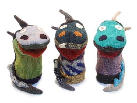 Handmade Upcycled Wool Animal Hand Puppets Sale