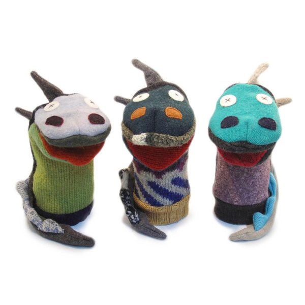 Handmade Upcycled Wool Animal Hand Puppets Sale