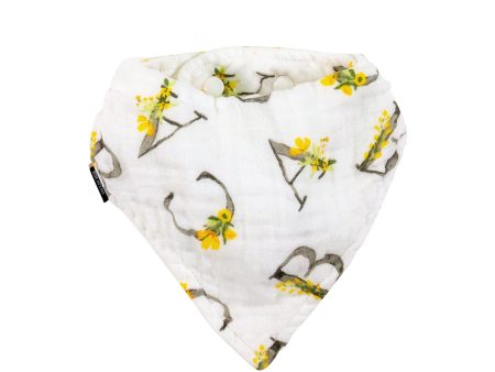 Oh So Soft Muslin Bandana Bib - Floral Alphabet For Cheap