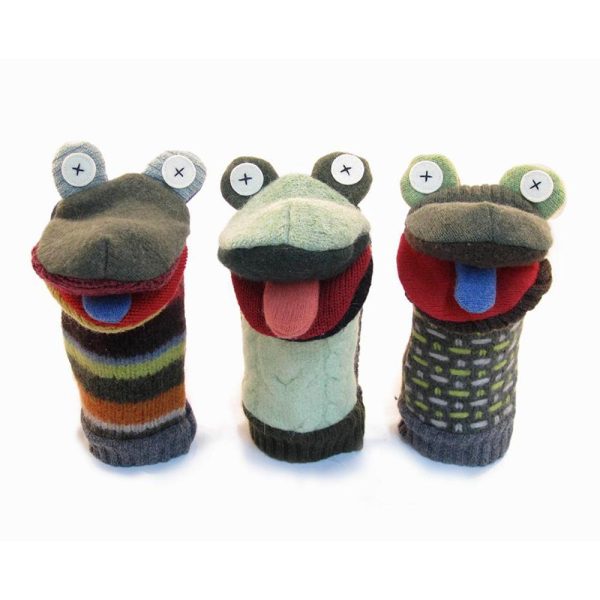 Handmade Upcycled Wool Animal Hand Puppets Sale